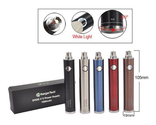 Batterie cigarette electronique evod Kangertech, batterie evod vv 1600