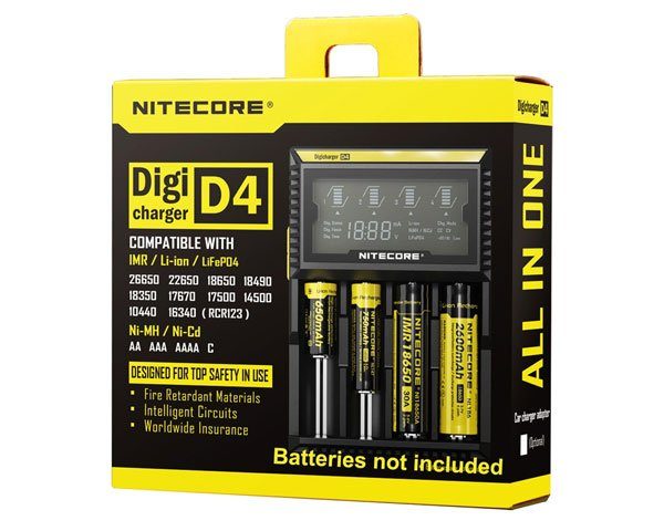 Chargeur Nitecore D4 : meilleur chargeur accu 18650, chargeur 4 accus