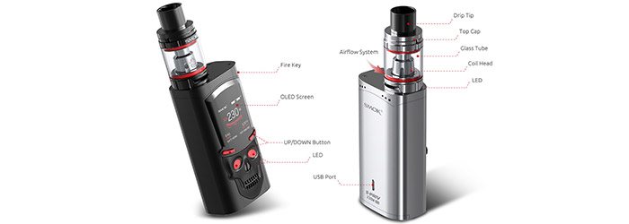 Kit S-Priv TFV8 Big Bany light edition Smoktech - noir argent