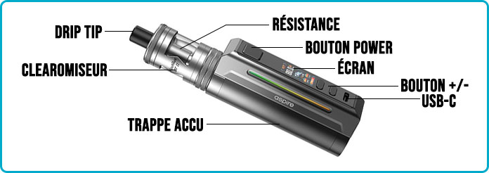 Vue détaillée Zelos X80 Aspire