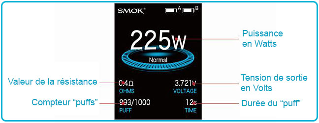 interface smoktech x-priv e-cigarette tutoriel